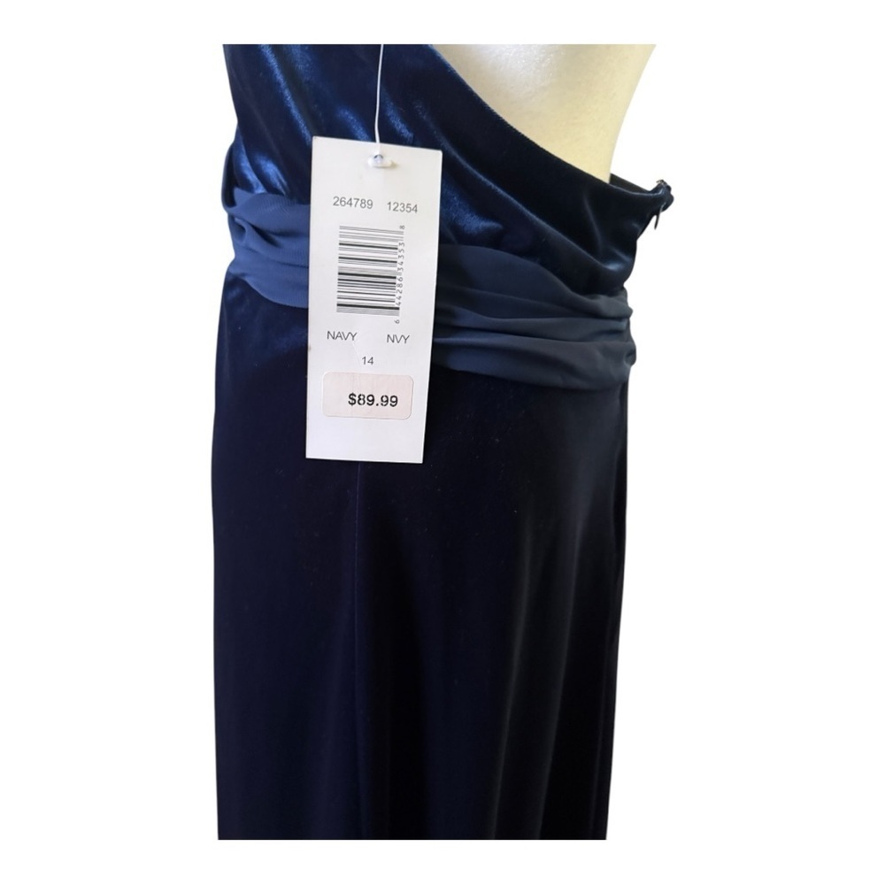 Robbie Bee Blue Velvet Halter Evening/prom/night out/cruise dress Plus 14 - Picture 6 of 10